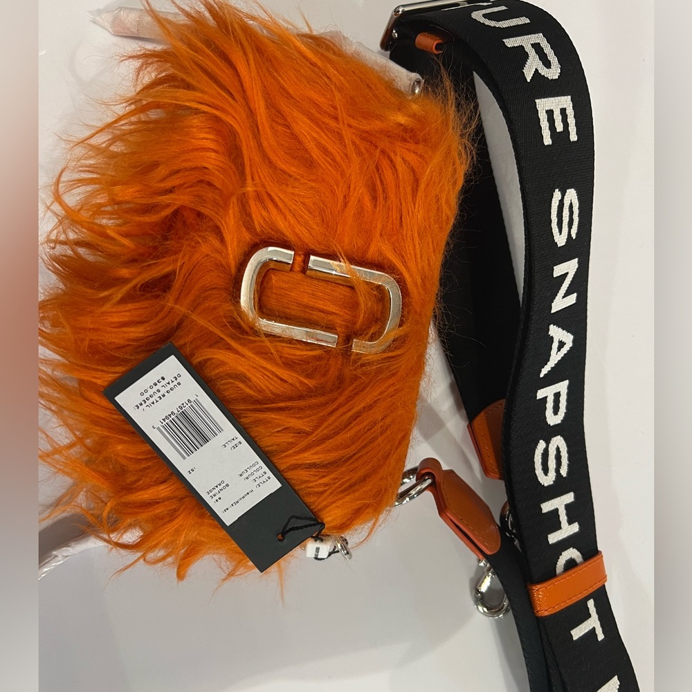 Marc Jacobs Orange Furry Bag with Black Strap